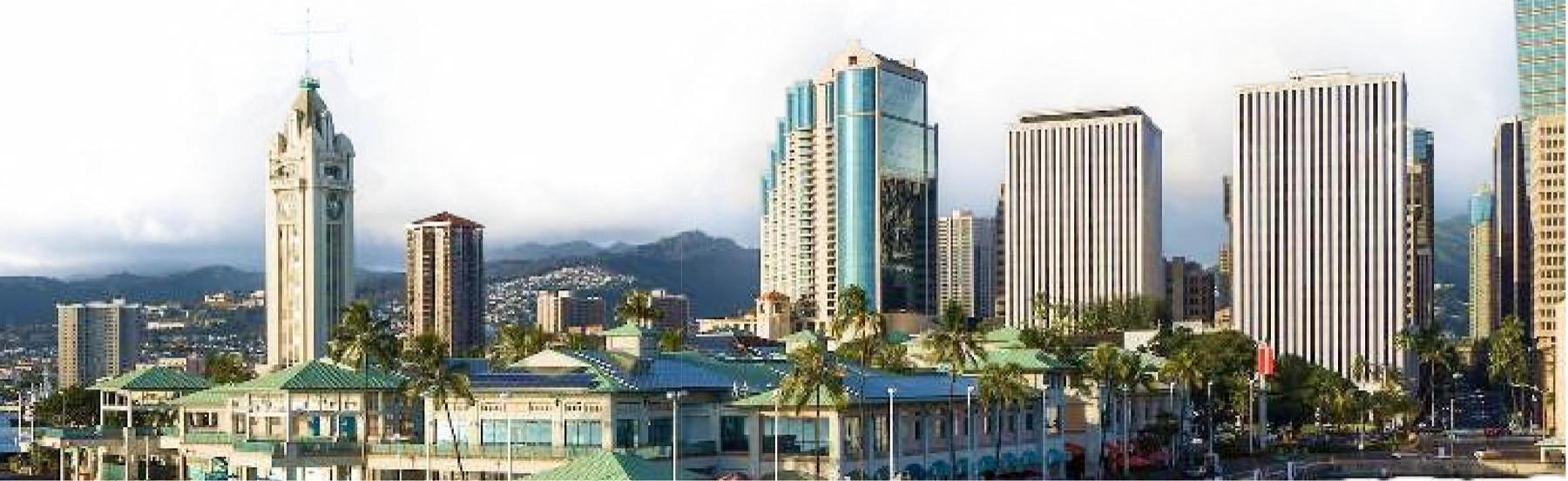 Honolulu skyline with the Aloha Tower