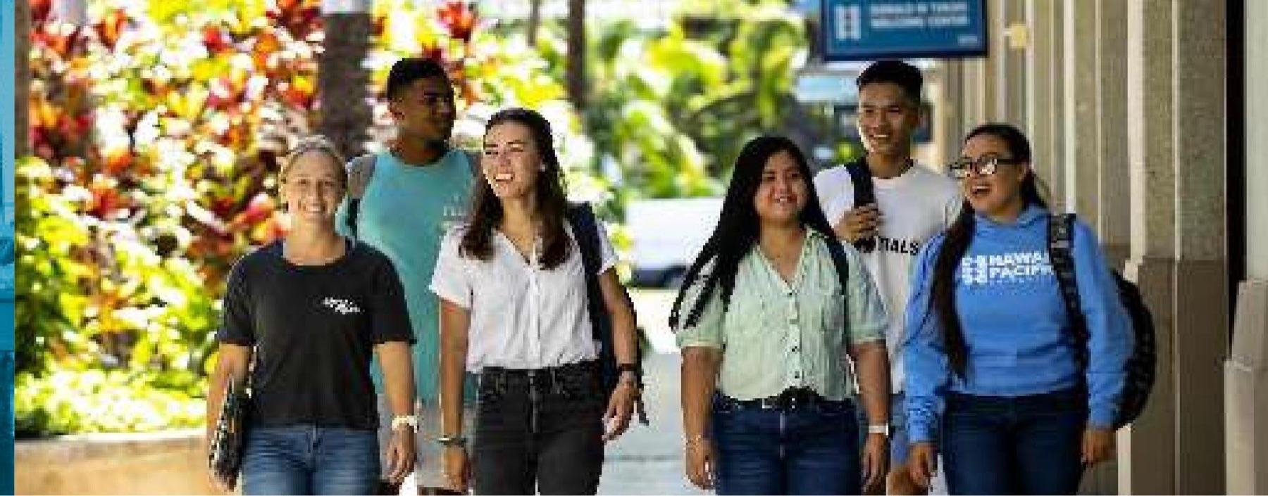 Hawai'i Pacific University students on campus